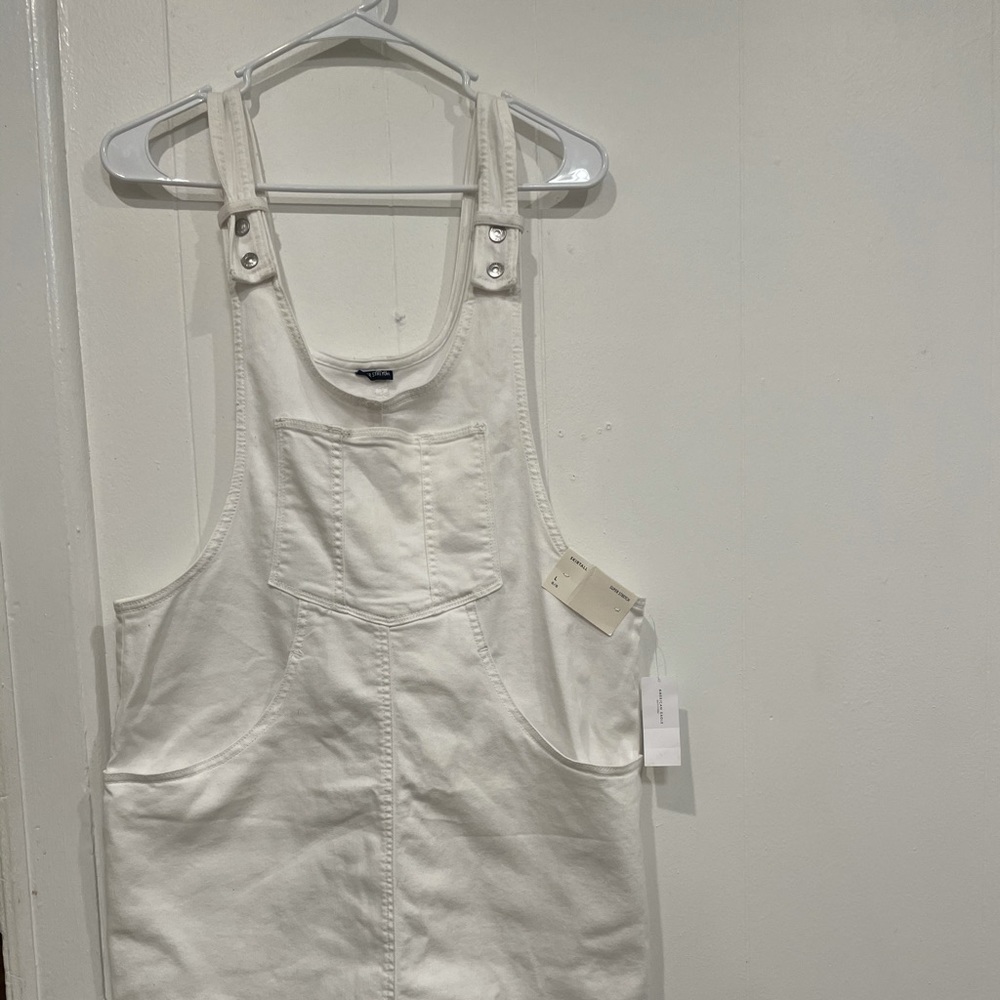 American Eagle White Overall Skirt